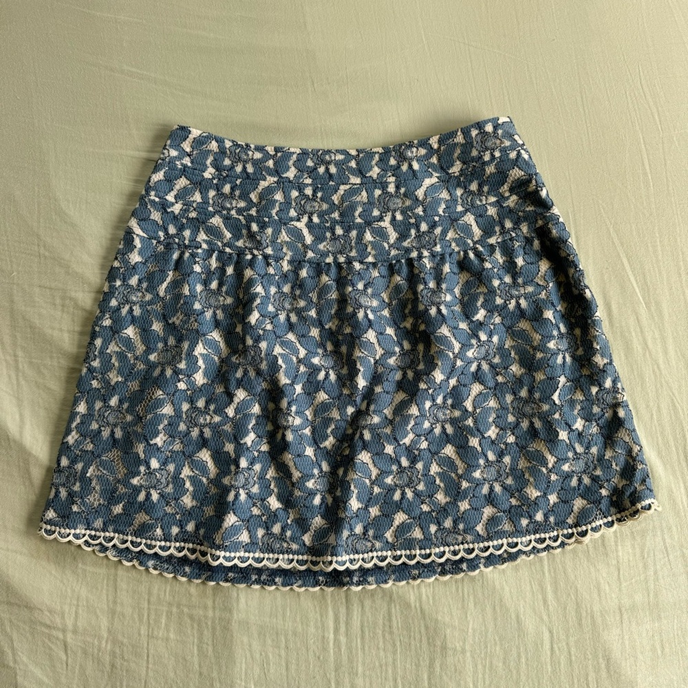 Blue Floral Skirt
